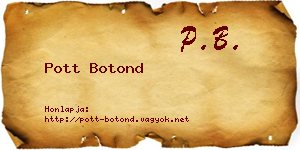 Pott Botond névjegykártya